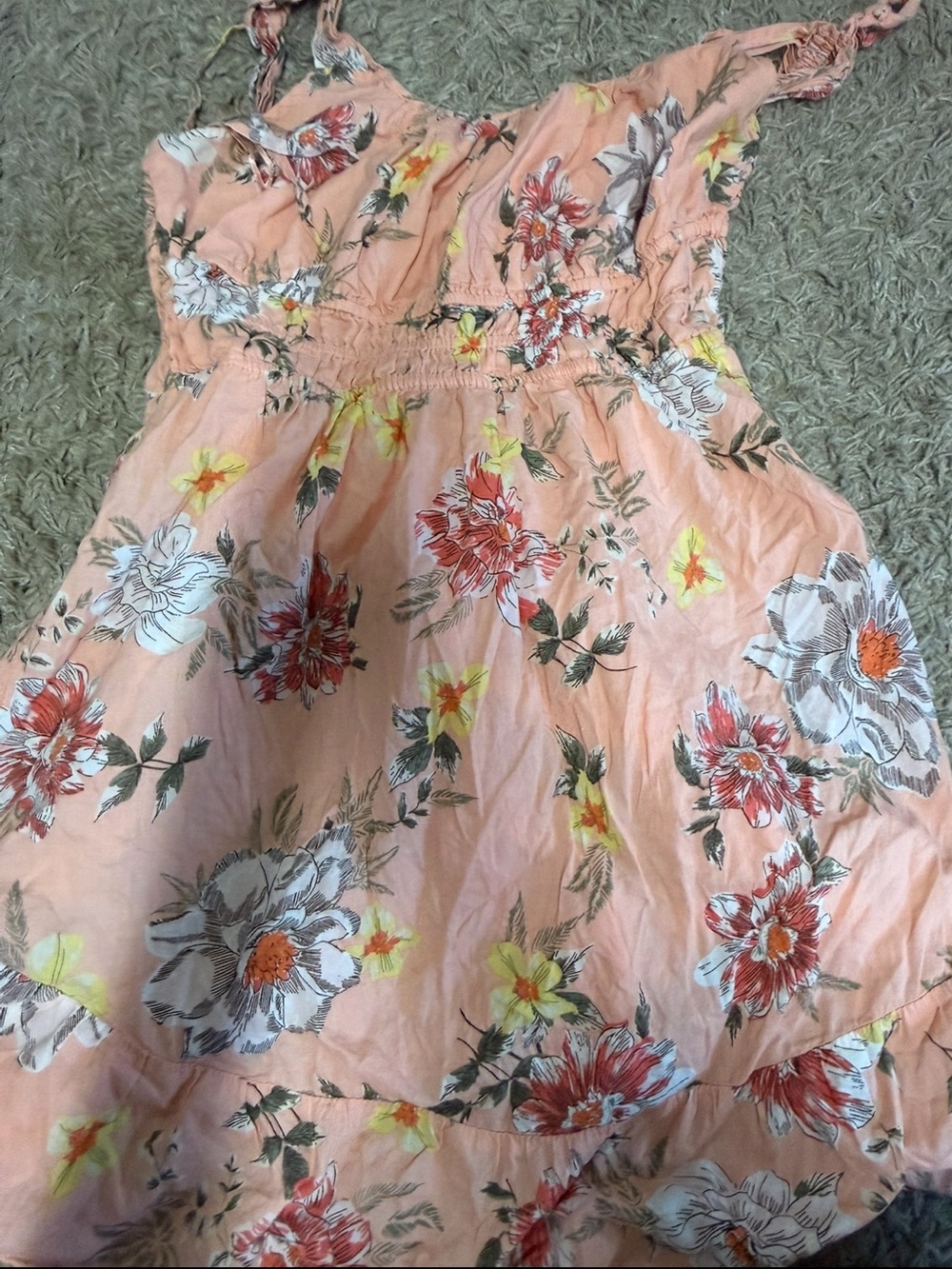 Macy's Peach Floral Spaghetti Strap Camisole